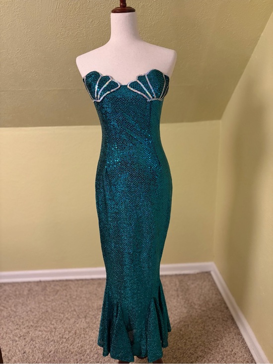 Lover’s Lane Dresses & Skirts - 1999 Emerald Green Sequin Mermaid Gown – Y2K Sirencore Halloween Cosplay Dress